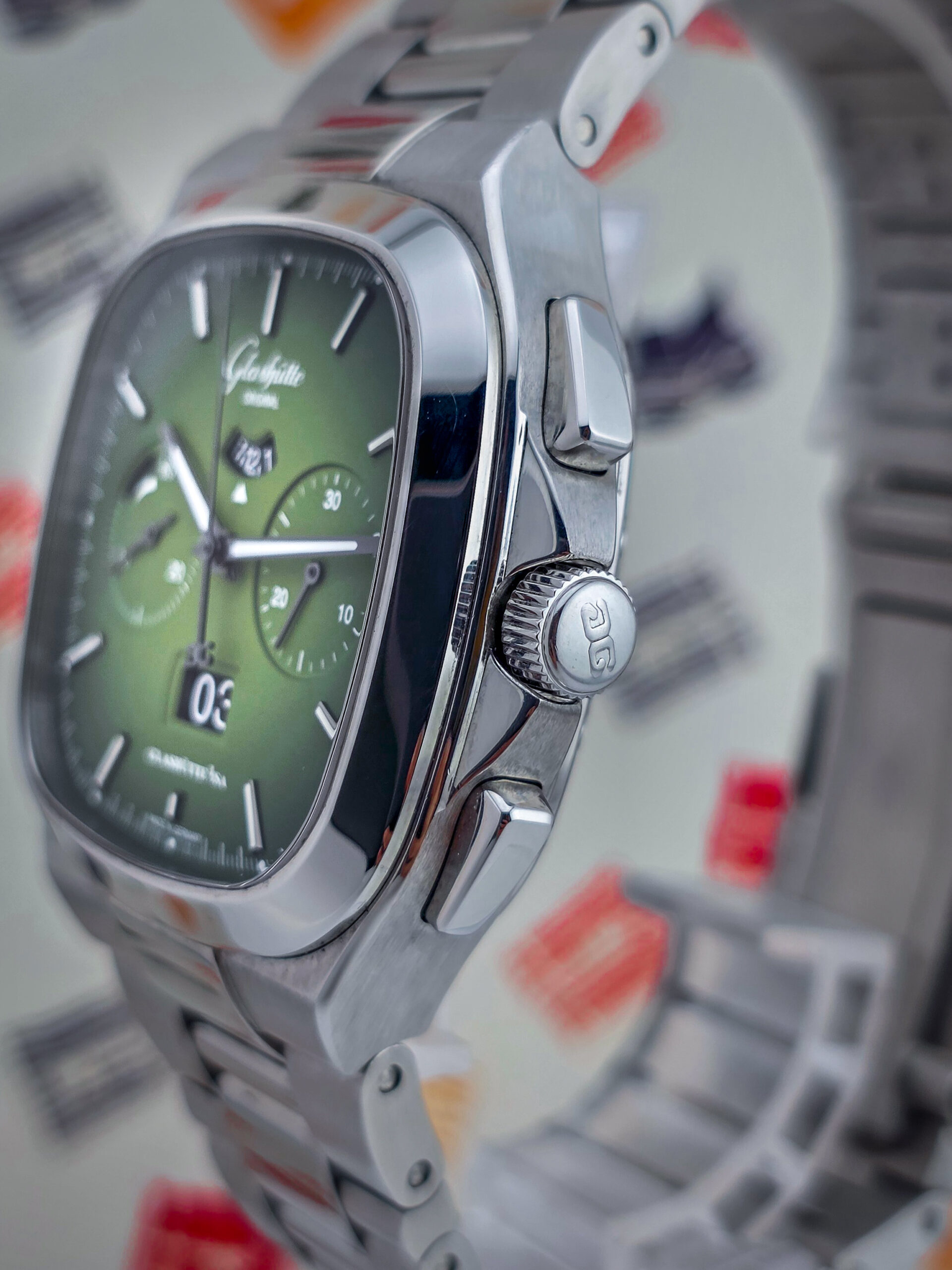 Glashütte Original Seventies Chronograph Fab Green Ref 1-37-02-09-02-70 Fullset - Image 5