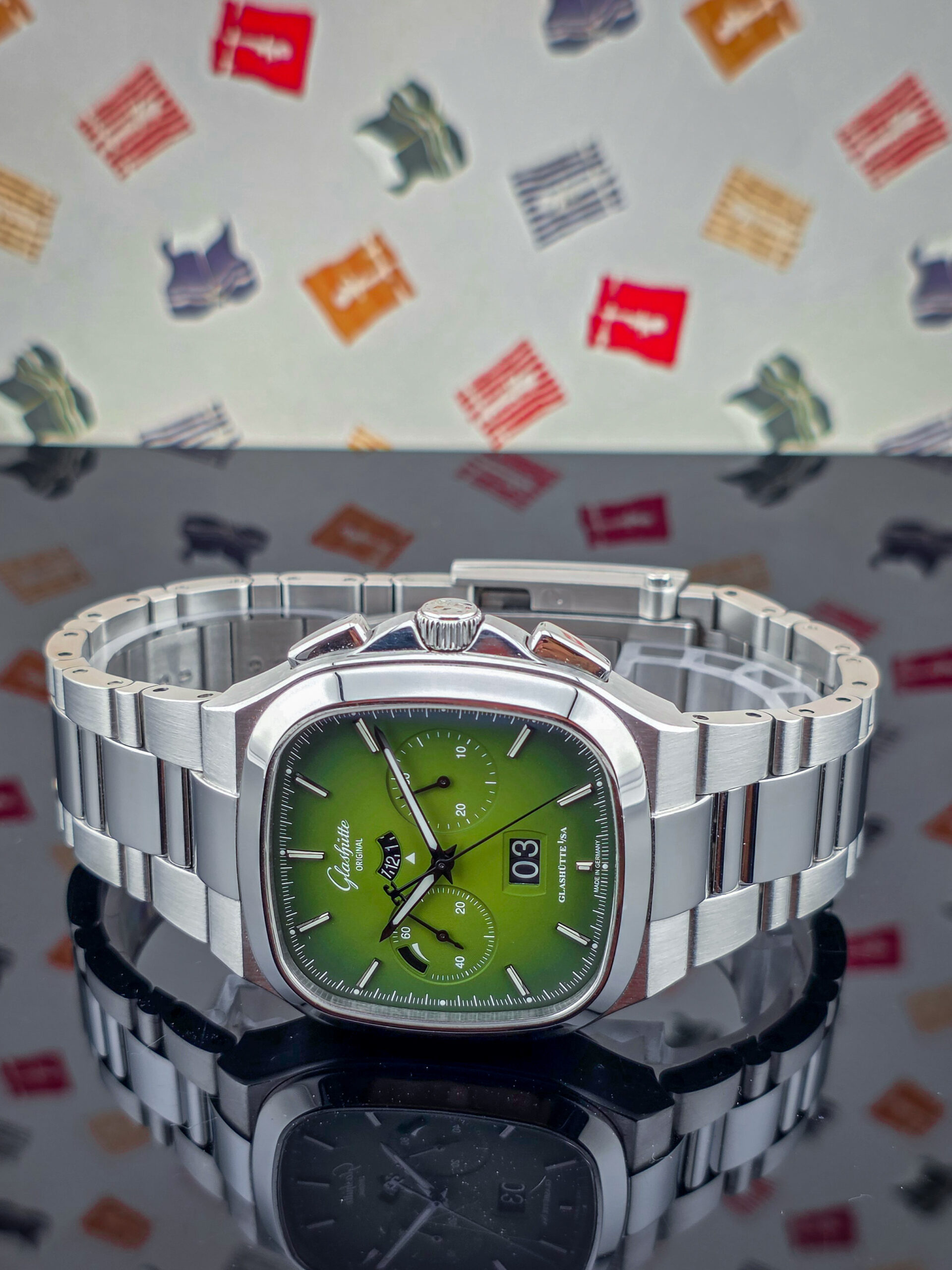 Glashütte Original Seventies Chronograph Fab Green Ref 1-37-02-09-02-70 Fullset - Image 10