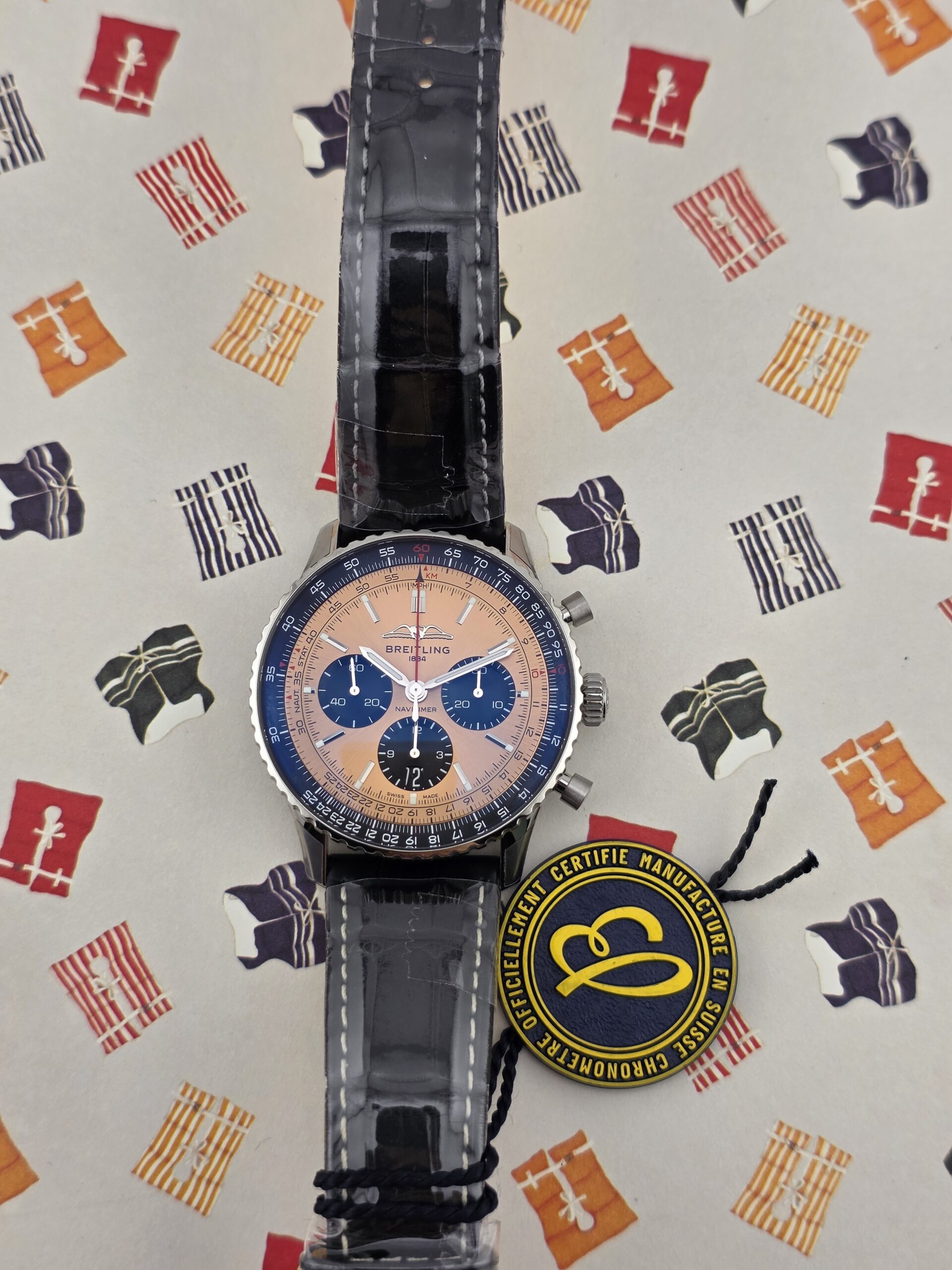 Breitling Navitimer B01 Chronograph 43mm Copper Dial Leather Brand New - Image 5