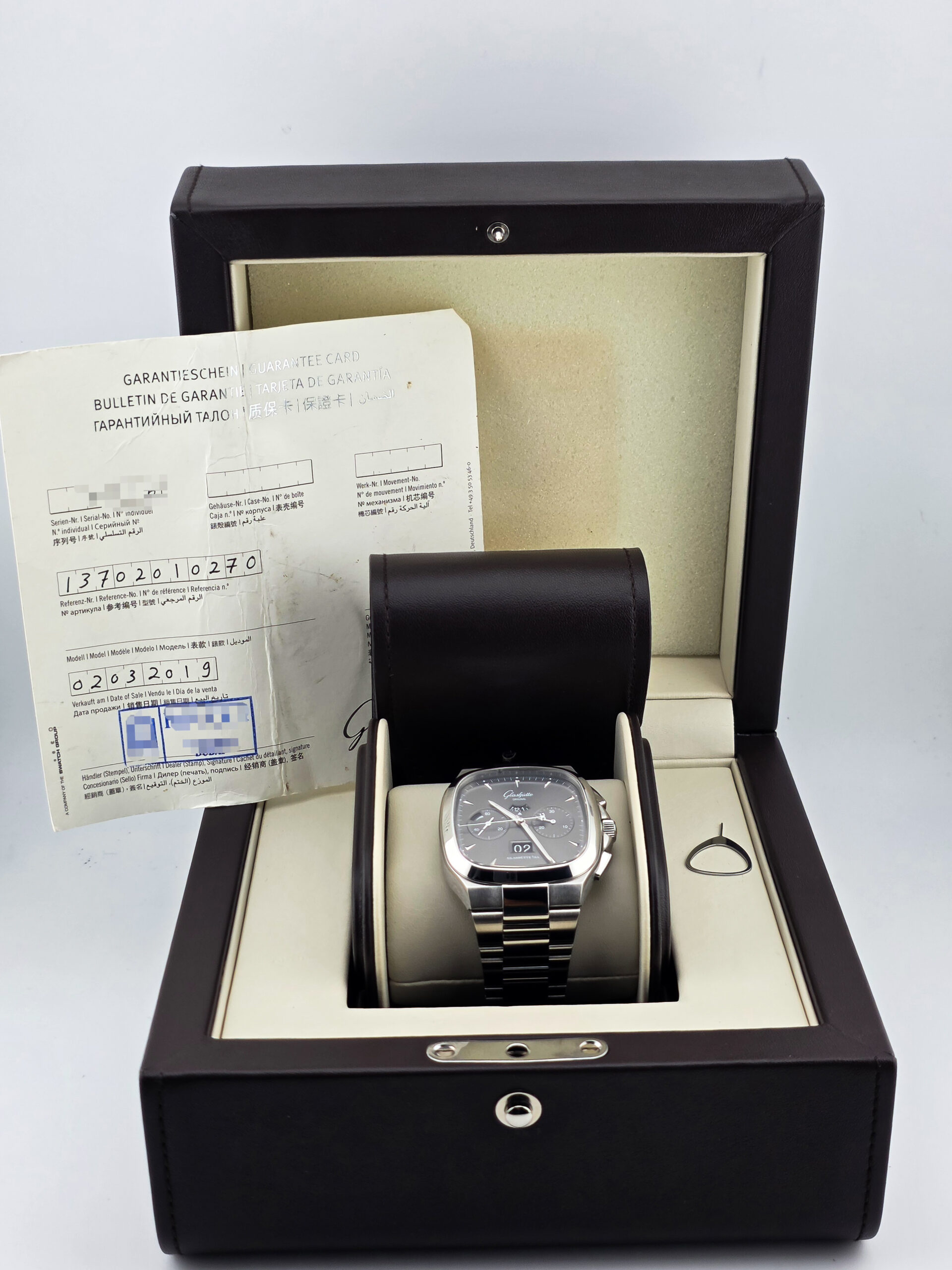 GLASHÜTTE ORIGINAL SEVENTIES CHRONOGRAPH 2019 GRAY DIAL FULLSET - Image 12